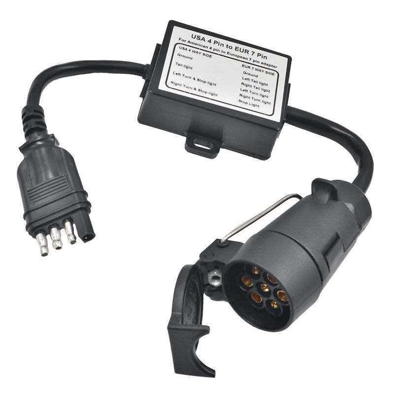 DT08 Trailer Connector  4-Pin Flat Plug to an7-Pin Connector 4 to 7 Trailer Light Converter Circuit Adapter