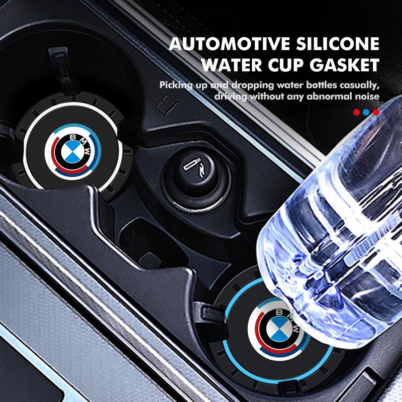 Silicone Coaster Car Cup Mat Non-Slip Waterproof Slot Pads For BMW X3 X5 M5 M3 E46 E90 E60 F10 E39 F30 E36 G30 E87 E70 ZAH5
