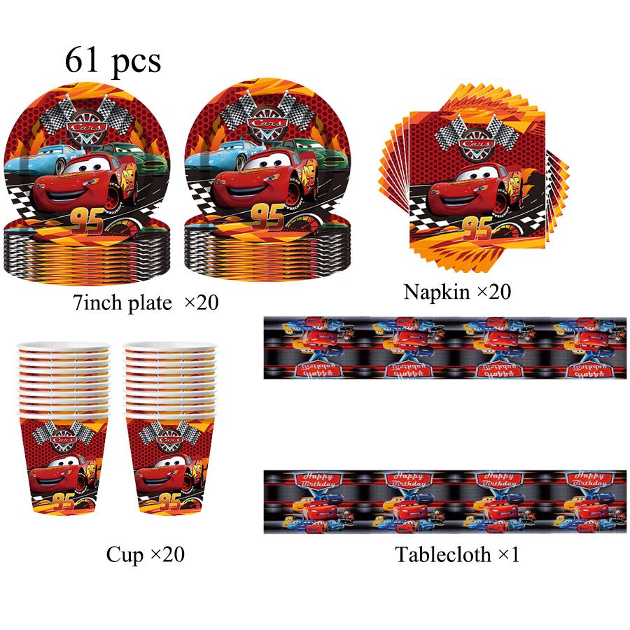 Decorazioni per Festa di Compleanno di Saetta McQueen Cars Bicchieri di Carta Piatti Bomboniere Sacchetti Regalo Souvenir Adesivi Braccialetti Portachiavi