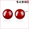 Korean Style Red Agate Pearl Stud Earrings for Women and Girls - Elegant Silver-Plated Jewelry