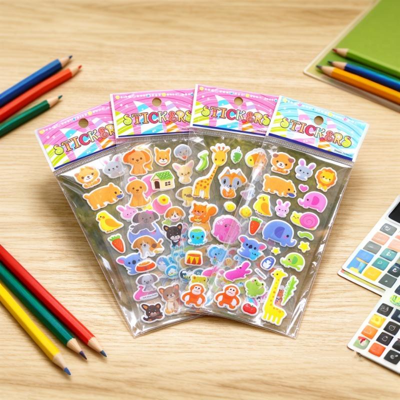 Non Toxic 3D Puffy Cartoon Stickers With Cute Animal Food Patterns Perfect For Kids Diy Crafts Scrapbooking Diary Decor