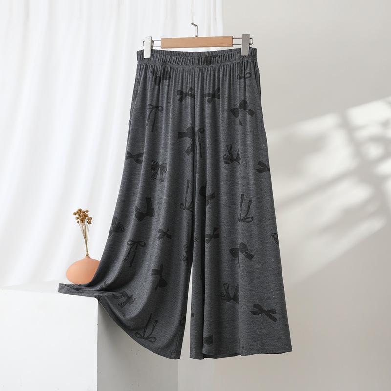 Modal Women's Printed Slimming Loose Fit Plus Size Casual Pants for Spring and Summer
