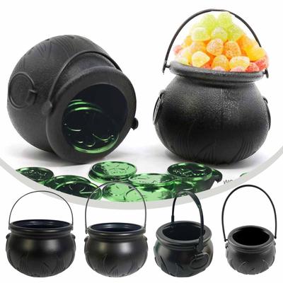 Halloween Party Decoration Witch With Light Pot Mist Plastic Bowl Decoration Candy Bucket Decoration