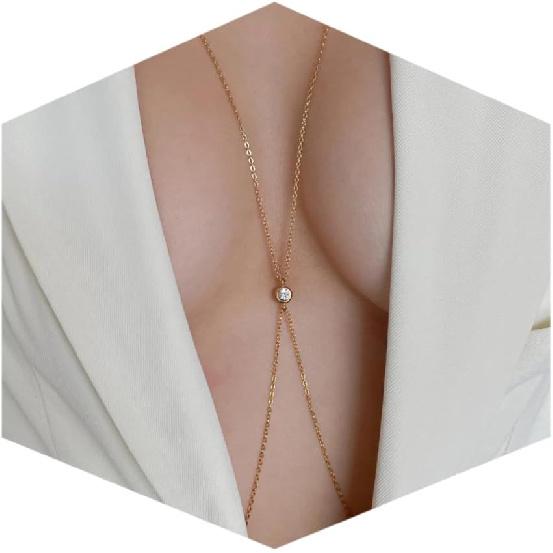 Body Chain Jewelry for Women, Layered Waist Chain for Bikinis | Sexy Body Jewelry, Adjustable Fit, Chest Belly Chain, Gold & Silver Options, Beach