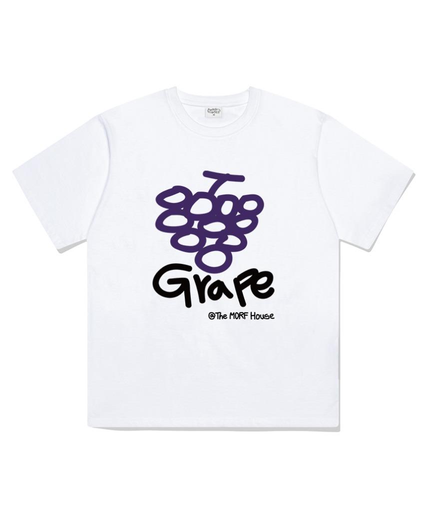 Deomopeuhauseu Grape Morf Oversized Short Sleeve T-Shirt White