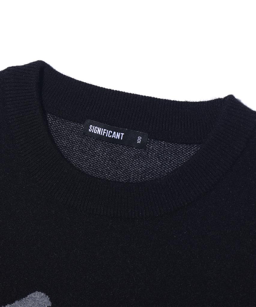 Sigeunipikeonteu Signature Lettering Jacquard Knit Lq1Su052_Black