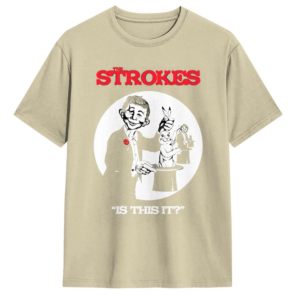 The Strokes Band T-Shirt Strand Reines Baumwoll-T-Shirts Für Herren Hip Hop Bedrucktes T-Shirt Kurze Ärmel Y2K Basic Top T-Shirts