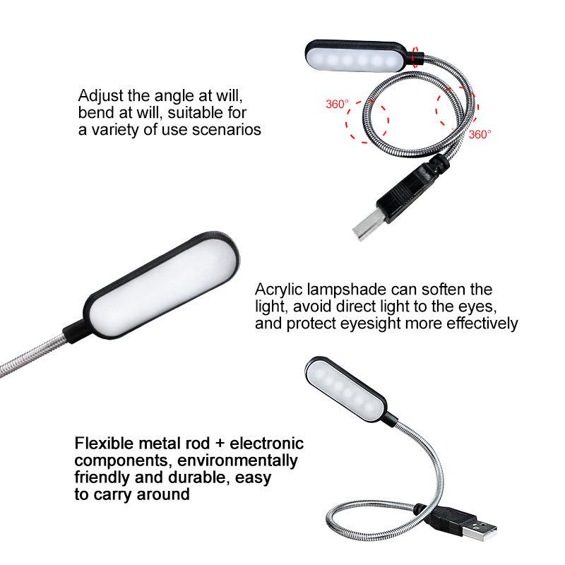 Luz de Noturna LED USB para Laptop - Branco Quente, Proteção para os Olhos, Portátil para Casa e Estudo