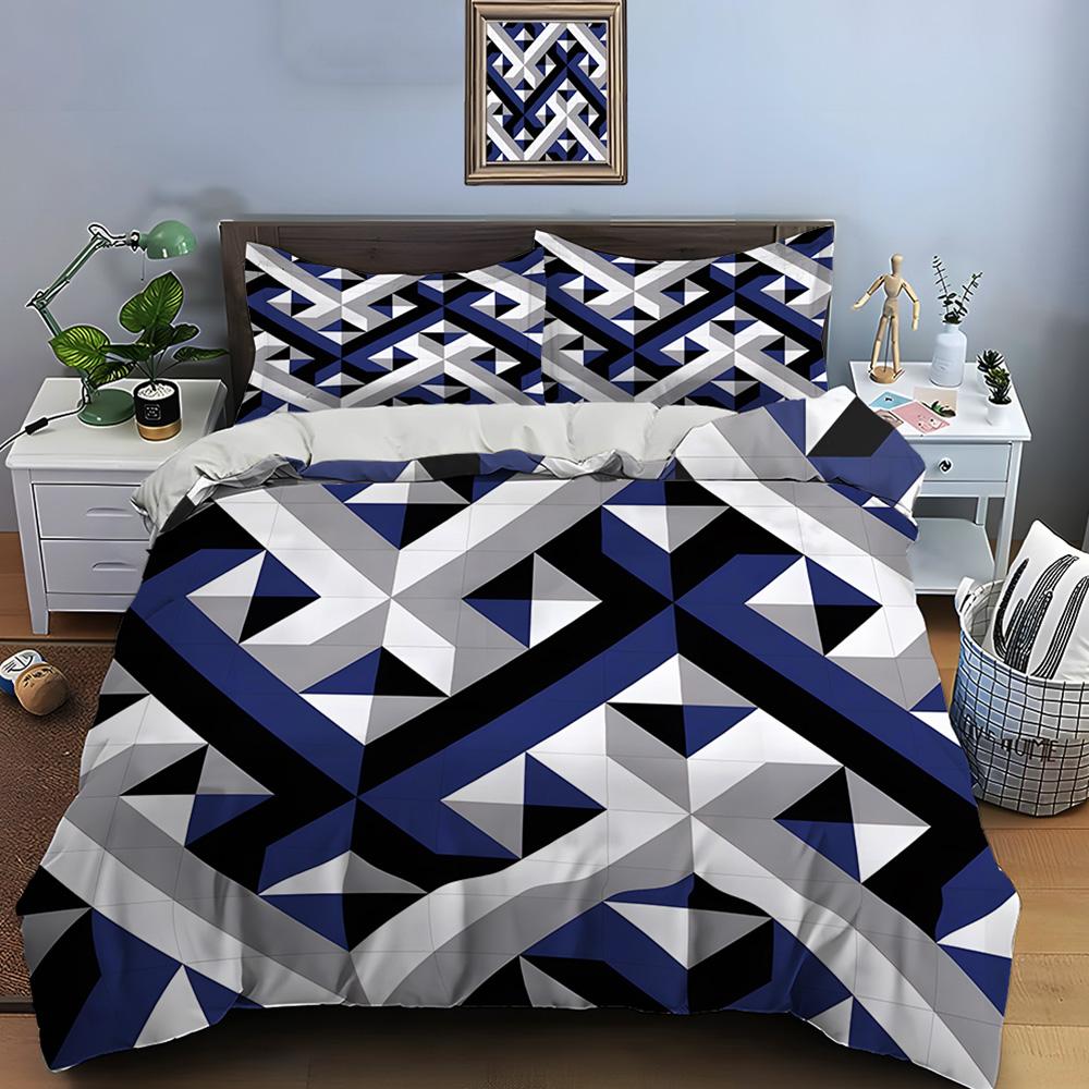 Geometric  Designs Patterns Bedding Set Duvet Cover 1 Duvet Cover 2 Pillowcases Adult and Children Bedding Set Luxury Gifts