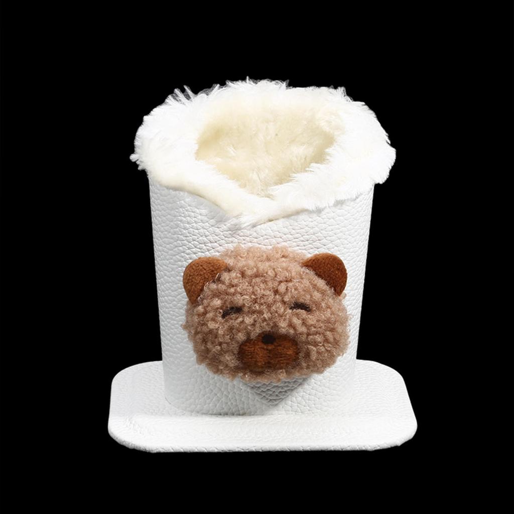 1pc Cute Plush Lined Eyeglasses Holder Anti Scratch Glasses Storage Organizer Case Modern Sturdy Cartoon Pen Holder for Office NightStand