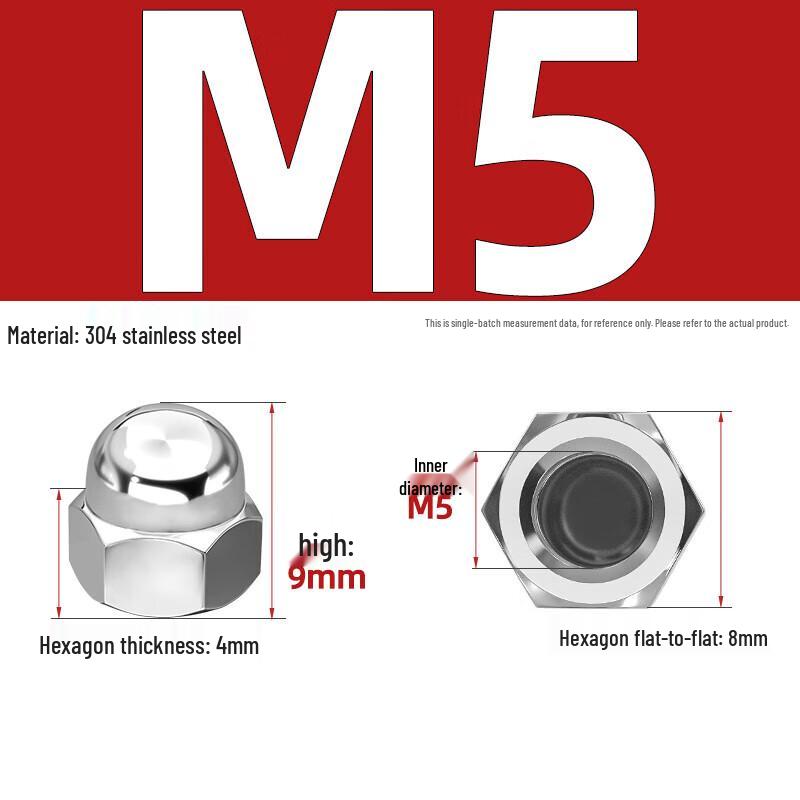 304 Stainless Steel Dome Head Decorative Nut Cap