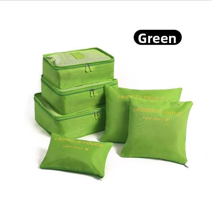Travel Storage Bags Sixpiece Cubic Set With Multipurpose Compartments For Suitcase Organization