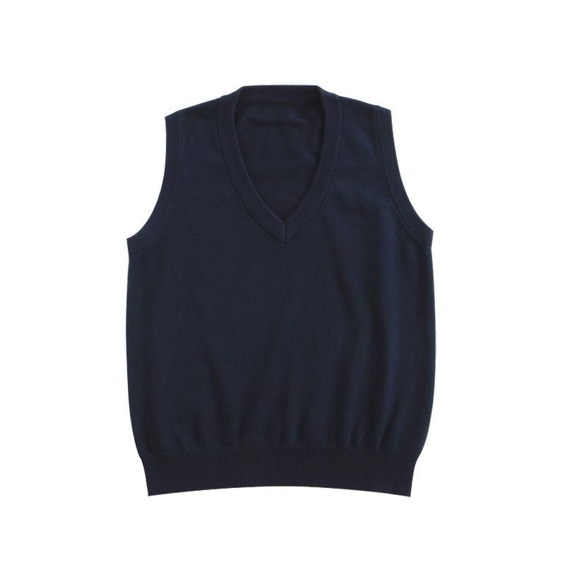 Maglione Gilet Scolastico Uniforme JK Scolastica Collo a V Basic Monocolore Abbigliamento in Maglia per Studentessa