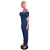 Women's One-shoulder Eyelet Lace-up Sexy Denim Jumpsuit - European & American Fashion 2023