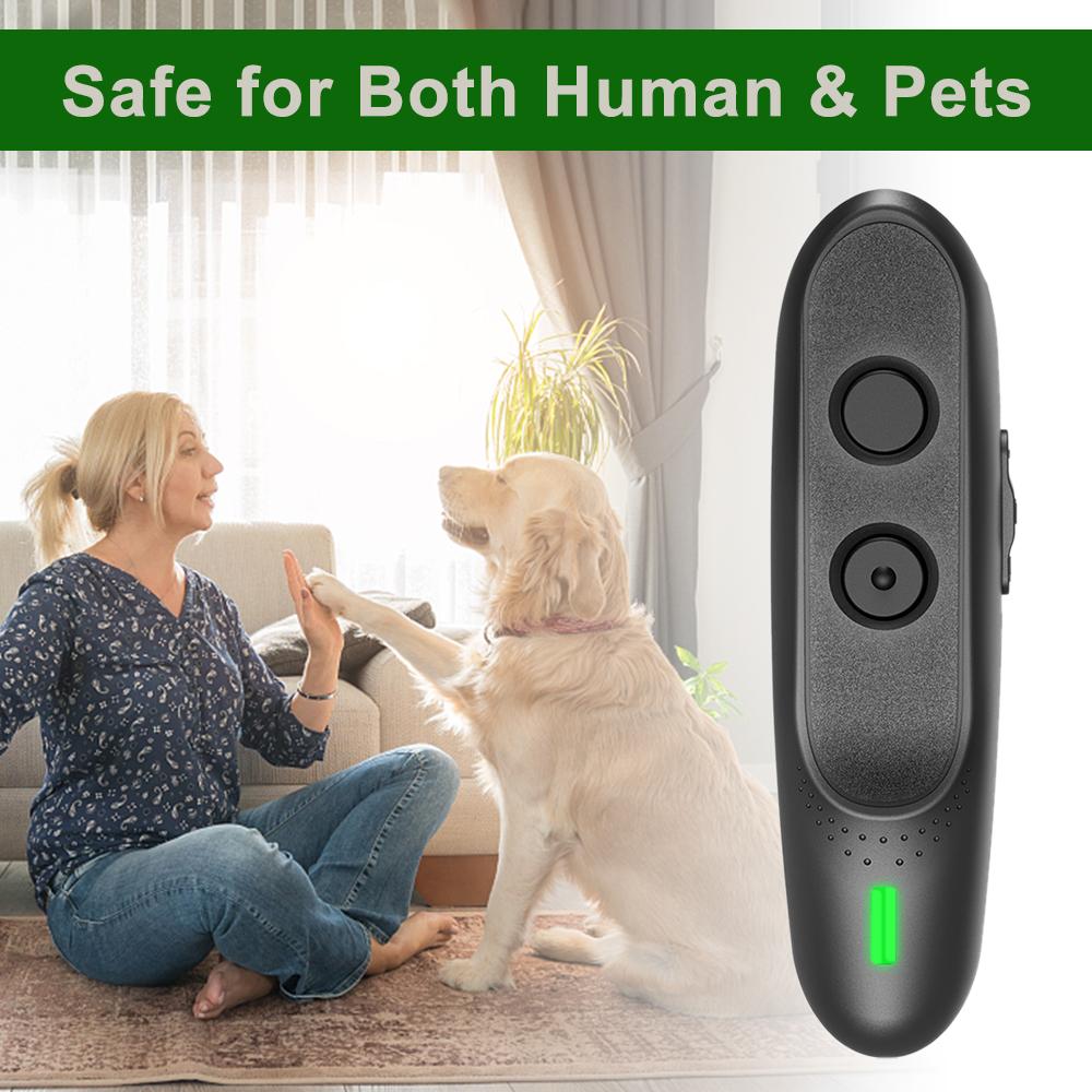 Ultrasonic Dog Repeller Dog Bark Deterrent Device Rechargeable Portable Anti-Noise Anti-Barking Pet Dog Trainer Barking Silencer