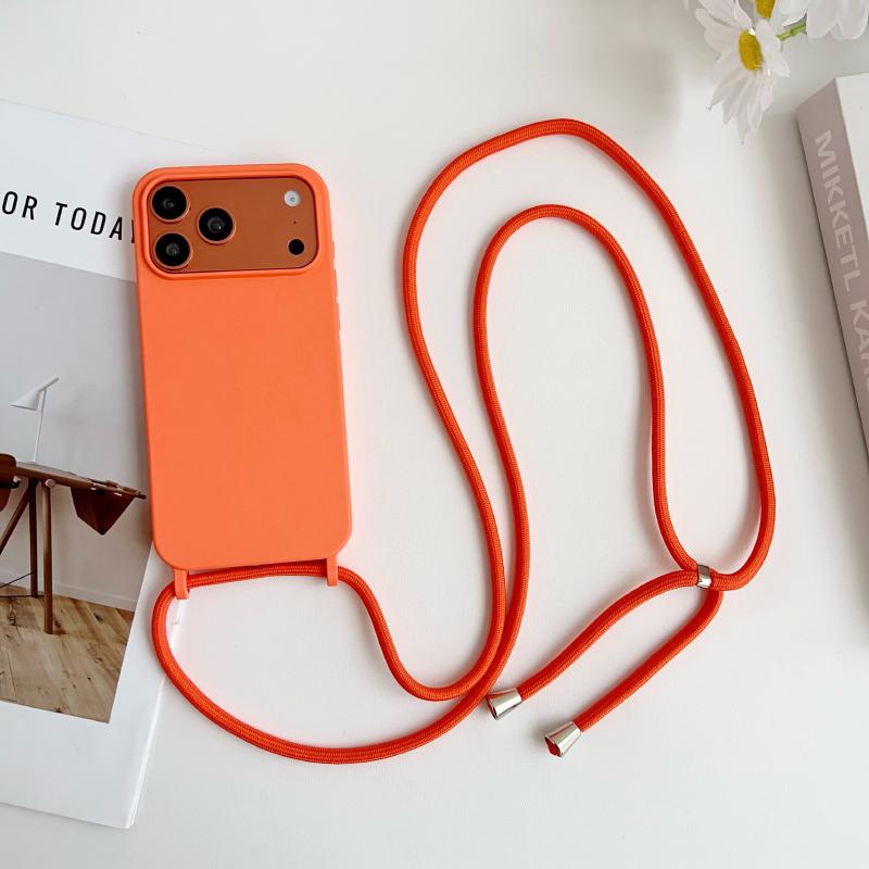 Crossbody Lanyard Flüssigsilikon Handyhülle Für iPhone 17 Pro Max 15 14 13 16 Pro Max Seil Schulter Candy Farbe Weiche Rückseite