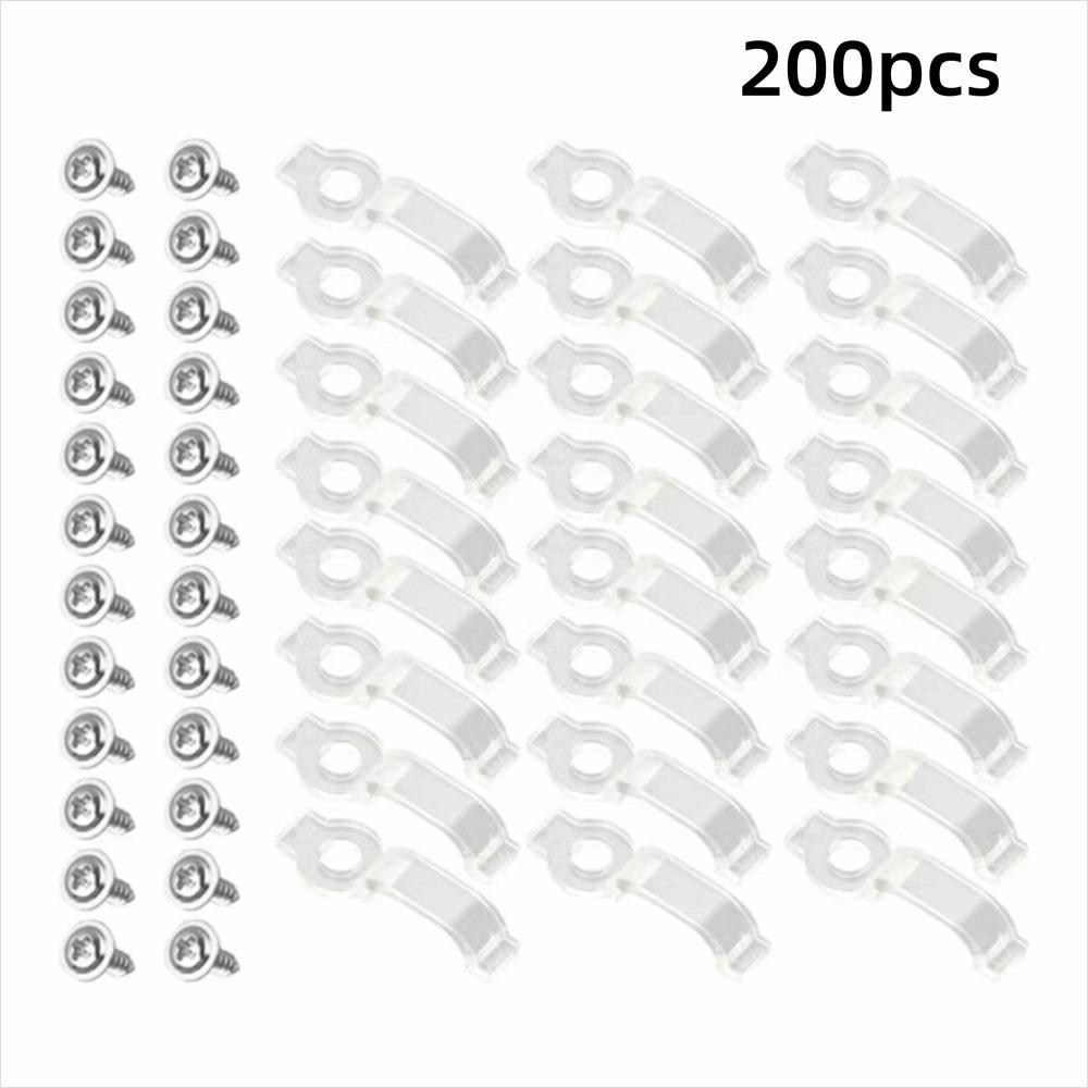 200pcs One-Side Fixing Light Strip Fixing Clips Strip Light Mounting Clips For Outdoor Use 200pcs