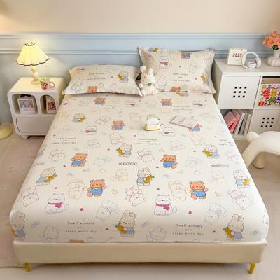 Cute Print Fitted Sheet Bed 150/180 Bedsheet Home Bed Cover 100% Cotton Sheets Soft Mattress Protector (Pillowcase Need Order)