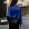 Women's Solid-color Casual And Versatile Long-sleeved Lapel Shirt Top