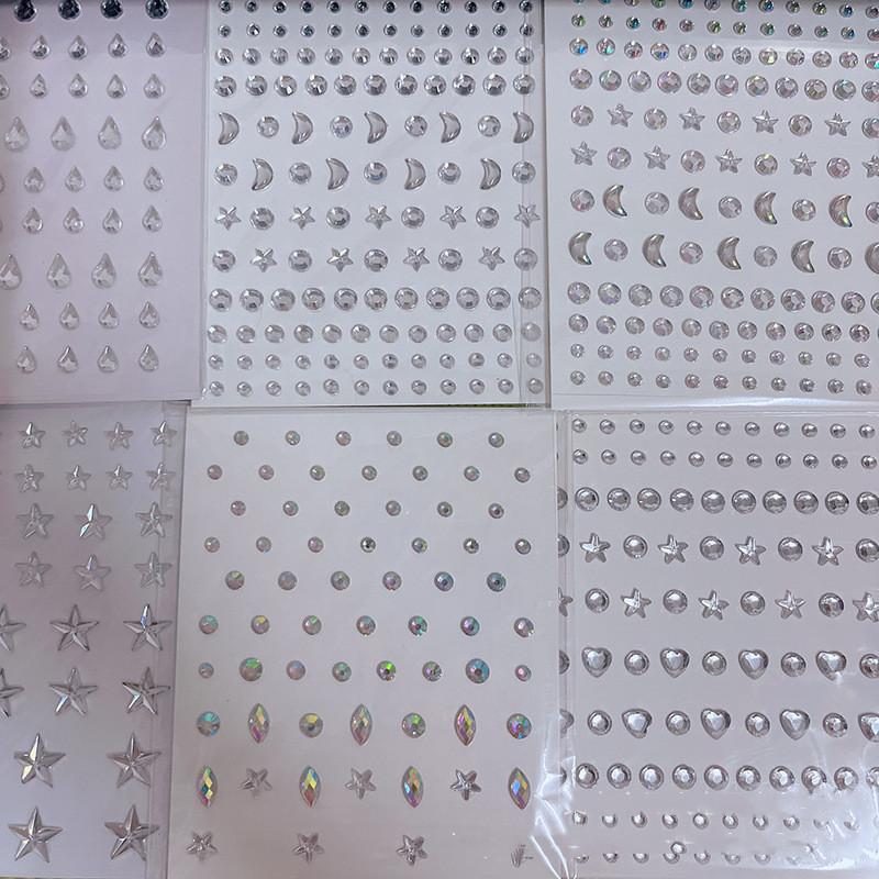 Rhinestones Yüz Mücevher Elmas Gözler Makyaj Sanatı Eyeliner Glitter Yüz Takı Çıkartmalar Geçici Dövme Parti Vücut Makyaj Araçları