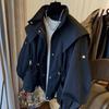 Designerski niszowy luźny casualowy trencz roboczy z ściąganym w pasie damski krótki