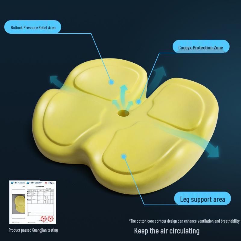 Japanese Memory Foam Seat Cushion - Hip & Lumbar Support for Office Chair, All-Season Comfort