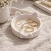 3D Printed Bow Jewelry Plate Cute Non-Slip Jewelry Holder Paw Print-Like Base Ornaments Cat Ear Storage Trays Office Desks
