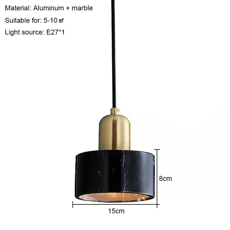 Nordic Ins Single Head Small Chandelier Bedroom Bedside Lamp Creative Personality Light Luxury Marble Designer Bar Lamp