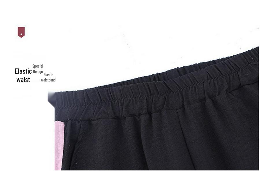 Summer Casual Sports Suit for Middle-Aged Women: Short-Sleeved T-shirt and Shorts Set