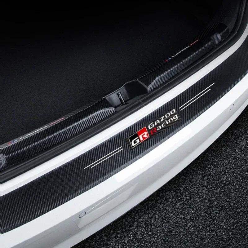 Car Door Sill Carbon Fibre Trunk Anti-scratch Sticker for Toyota GR Gazoo Sport Corolla Camry RAV4 Aqua Avensis Yaris CHR Prius