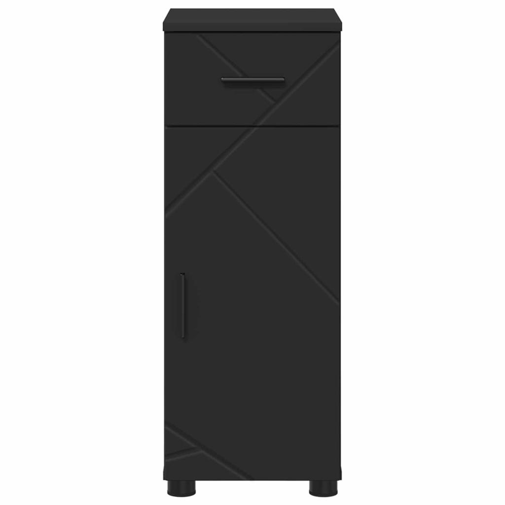 Bathroom Cabinet Black 30 x 35 x 80 cm Engineered Wood Metal