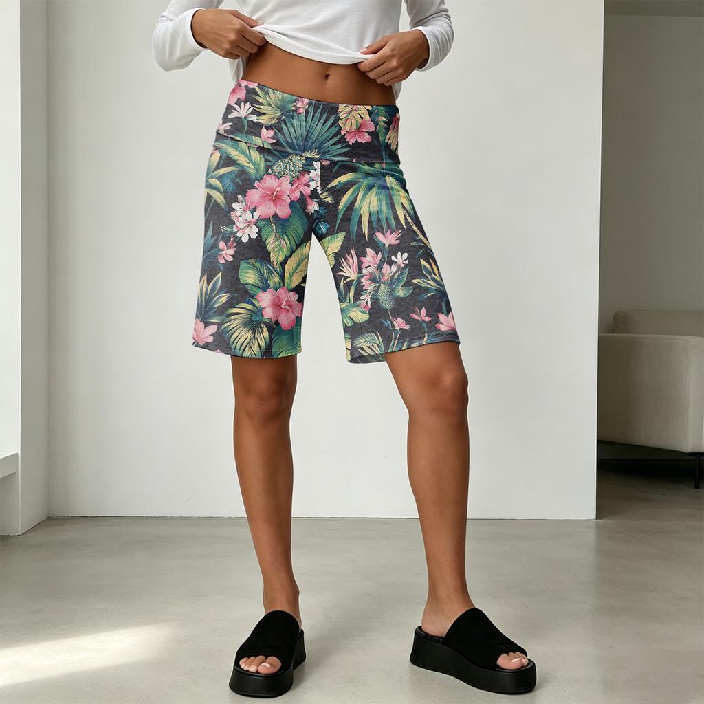Women's High Waist Wide Leg Shorts Casual Summer Vacation Floral Print Loose Fit Comfortable Beachwear
