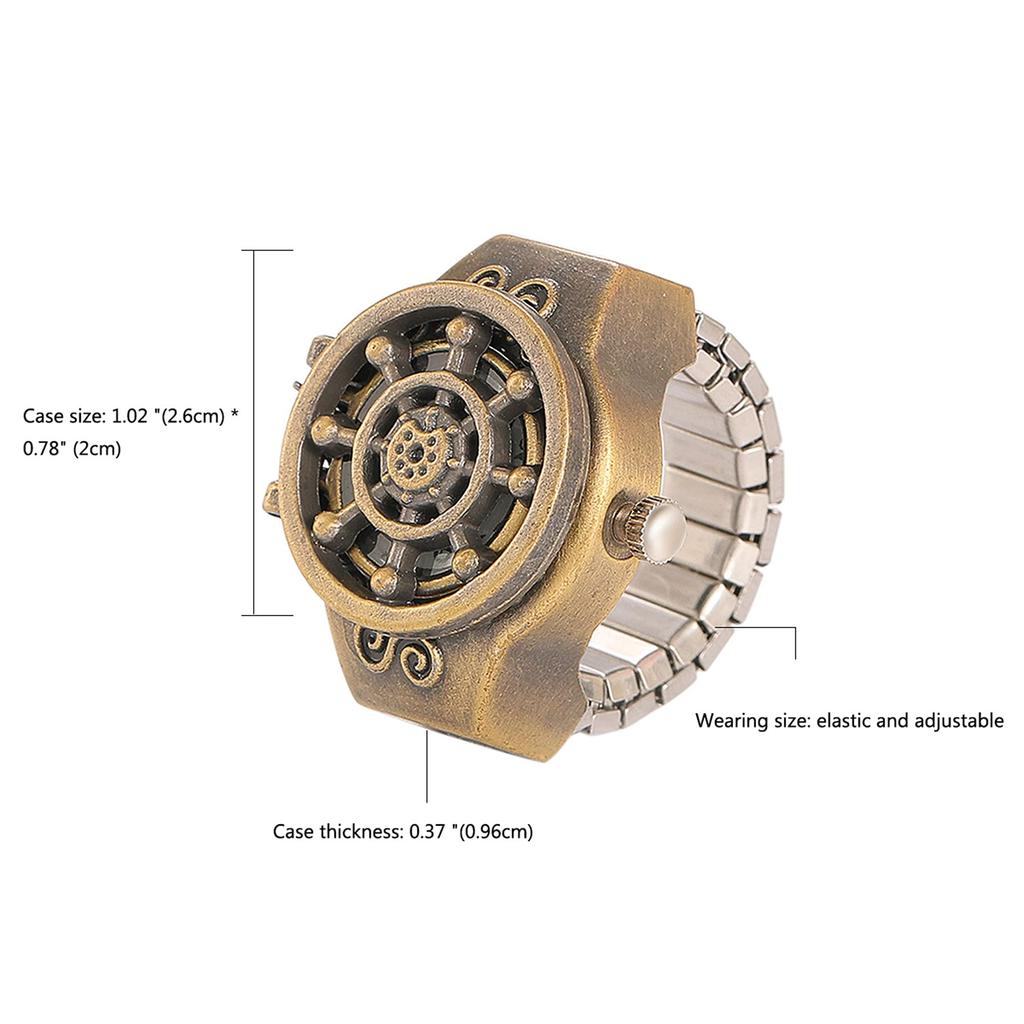 JEWELRYWE Ringuhr, Armbanduhr, Ring, Business, Mode, wasserdicht, hochklappbar, Ziffernblatt, Sport, Quarz, Ringuhr, Edelstahl