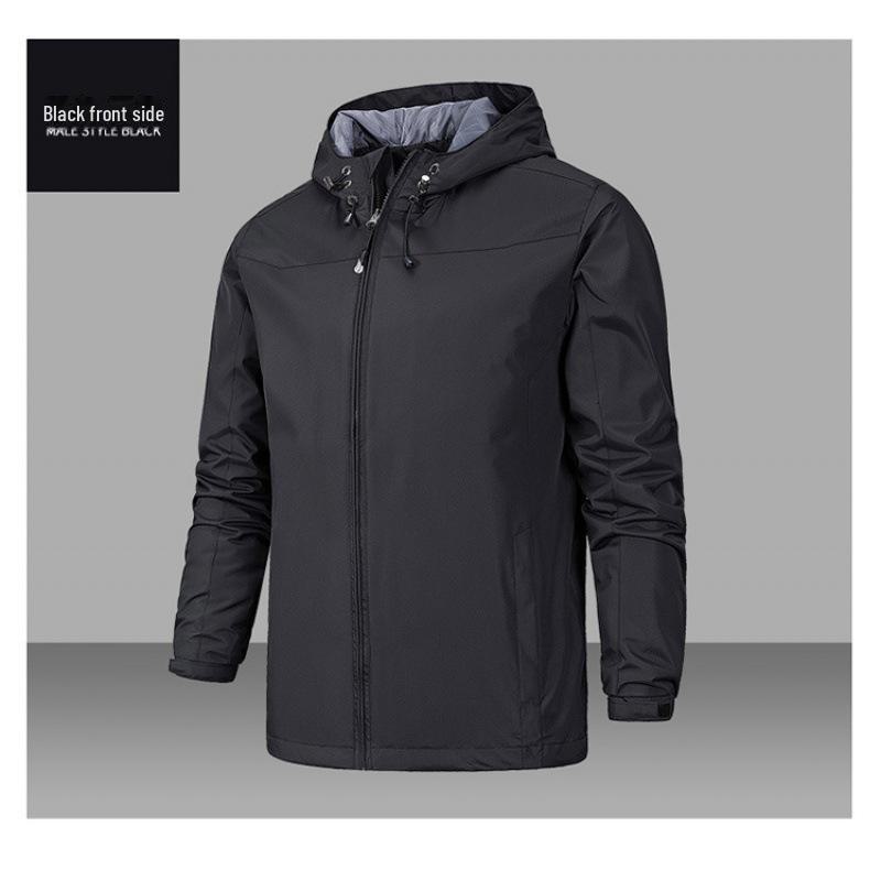 

Чоловіча спортивна куртка з капюшоном: Весна/Осінь Вільний Крій, Для Відпочинку на Відкритому Повітрі, Вітрівка для Пар 3XL