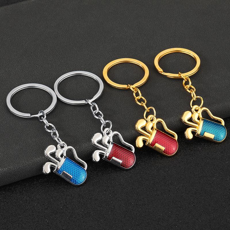 Classic Golf Sports Keychain Metal Shaft Keyring Unisex Backpack Pendant Car Key Holder Diy Accessories Club Gifts