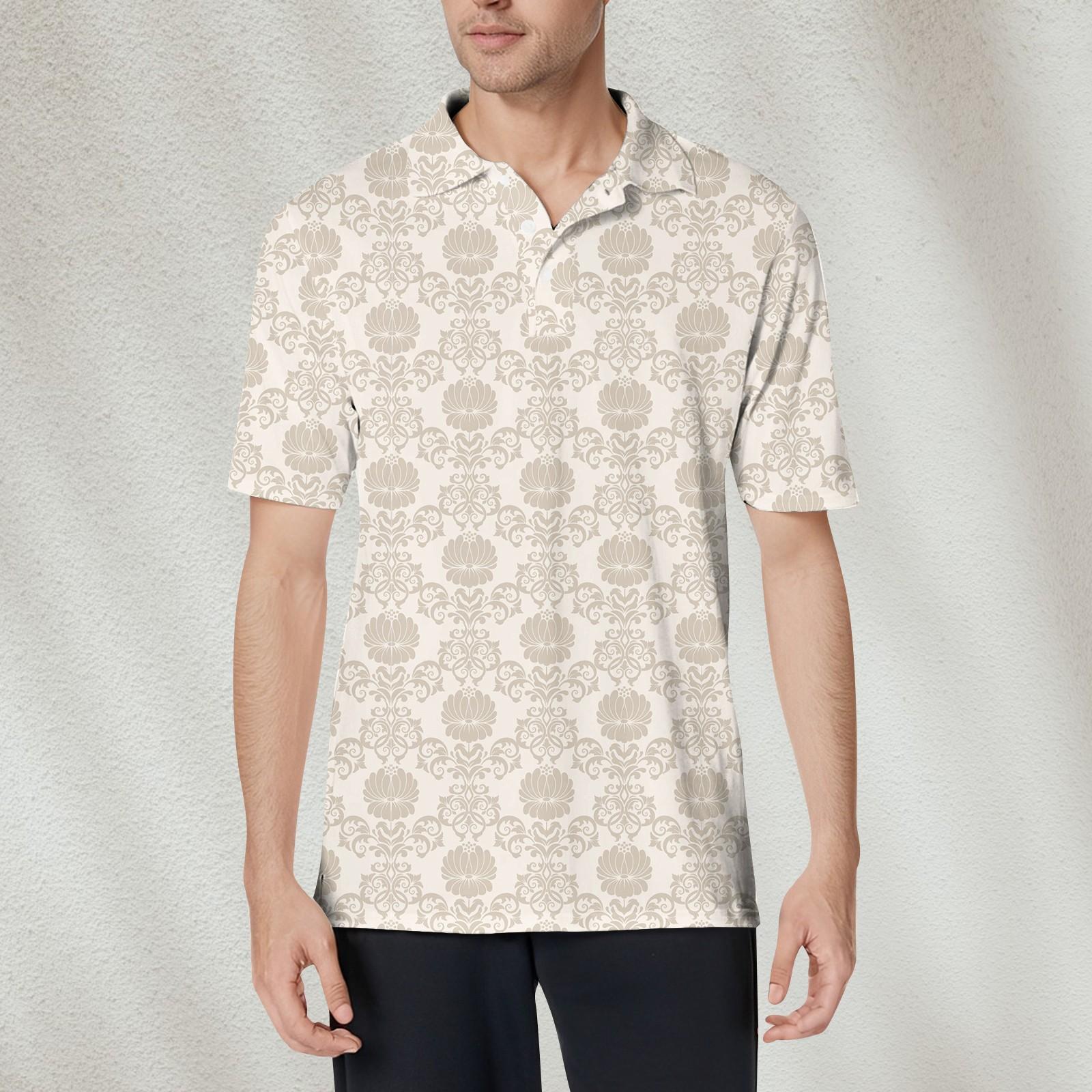 

Мужская модная рубашка с коротким рукавом из мягкого хлопкового воротника с принтом XXL хаки