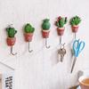 Lindo Cactus forma autoadhesivo cocina baño gancho de pared toallero colgador