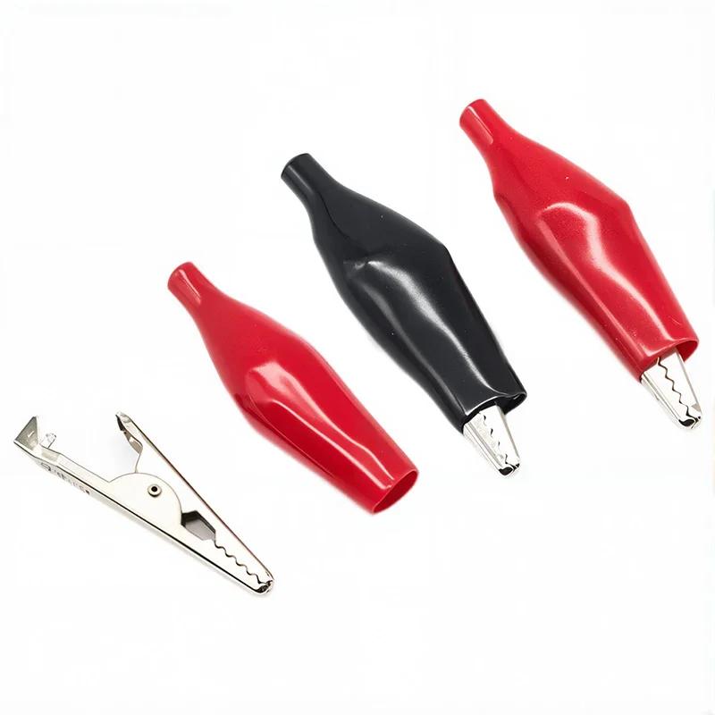 Metal Alligator Test Clips G98 Electrical Crocodile Clamps Red Black Insulated Cover for Car Battery Circuit Testing Tool