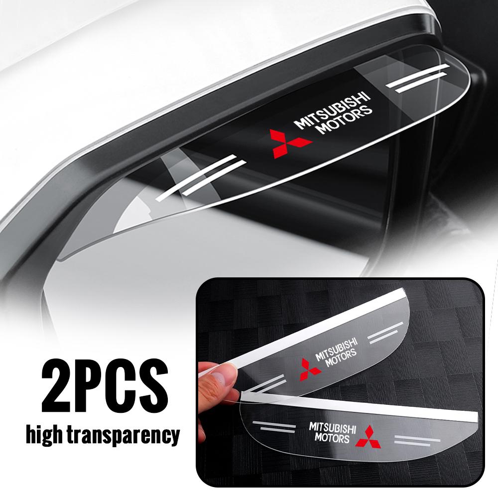 Bljm6 2Pcs Car Transparent Side Rear View Mirror Rain Eyebrow Visor Covers For Mitsubishi 9 Ralliart X EX ASX L200 Colt Pajero Cross