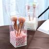 Cosmetic Brush Storage Box Transparent Acrylic Organizer Box With Pearl Decorations For Makeup Household Bathroom Storing Box