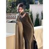 Elegant High-Neck Knit Dress - 2025 Autumn/Winter French Style for Women