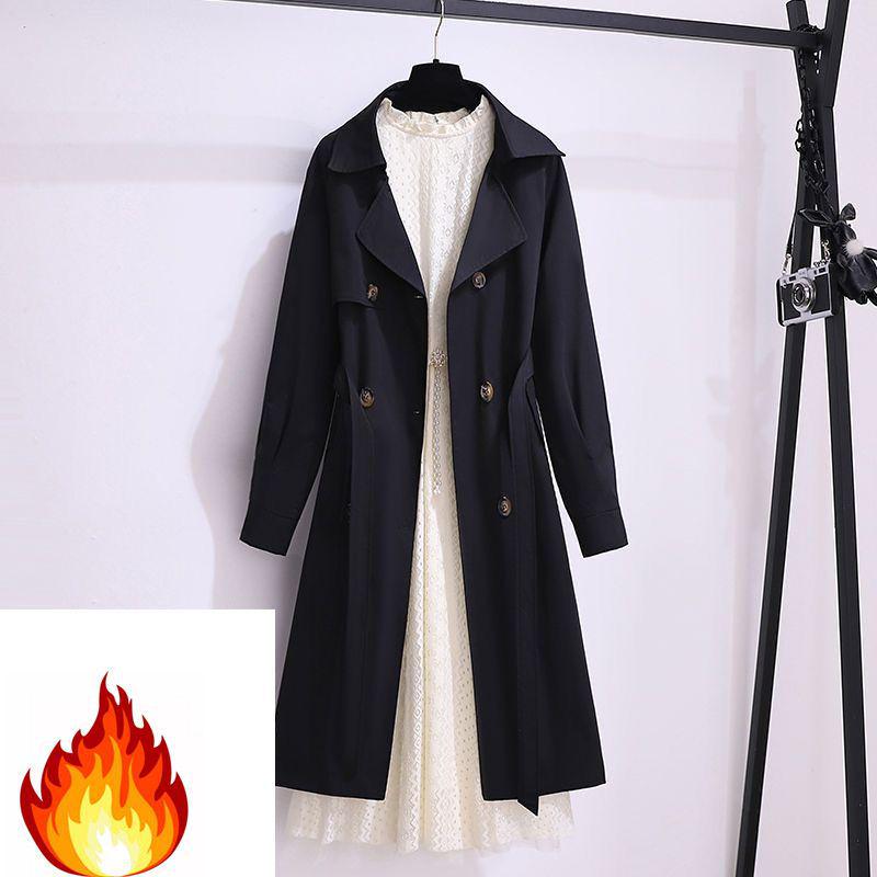 British Style Cotton Trench Coat - Women's Trendy Spring/Autumn Mid-Length, Petite, Slimming, 2025 Collection.