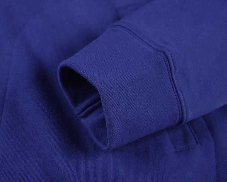 HEYPLAY Unisex Trendige Blaue Reißverschlussjacke mit Rotes Herz & Großem Schwarzen Herz auf dem Rücken, Kapuzenpullover mit Stehkragen.