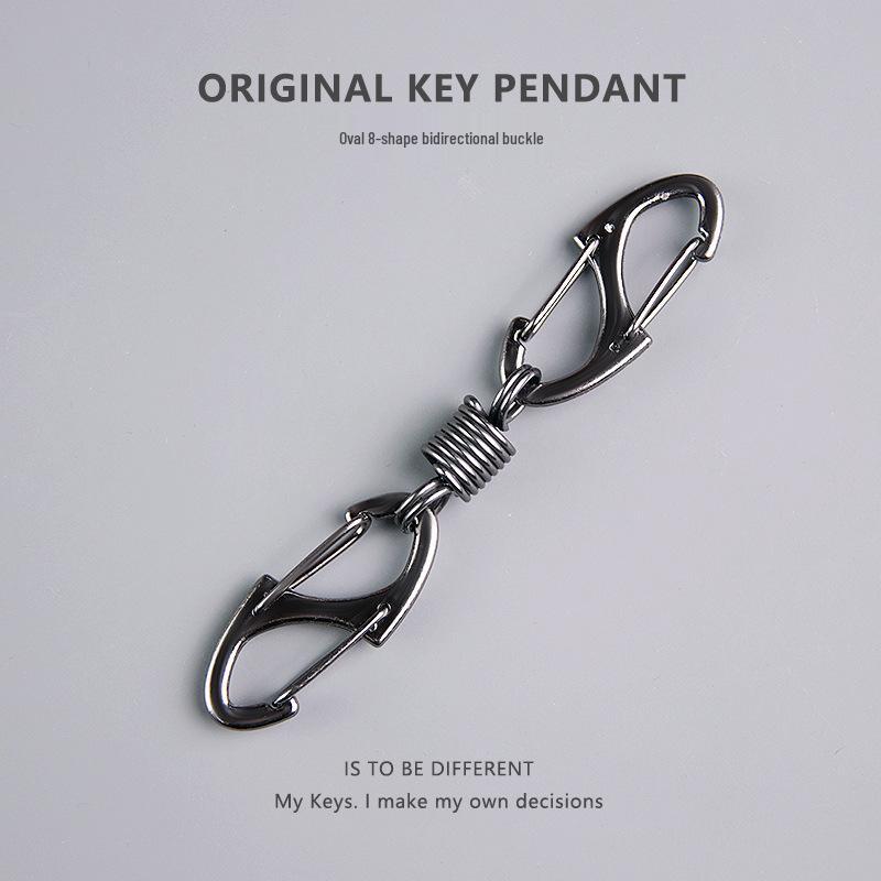 

Niche Double-Sided Buckle Keychain - Personalized Metal Key Ring for Business or Car