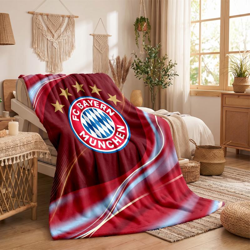 Bayern Munich Theme Fleece Blanket Cozy Soft Plush Blanket For Bedroom Couch Travel