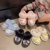 Wear heightening non-slip fluffy cotton slippers 2025 autumn and winter new cute cartoon velvet thick-soled hole shoes for women