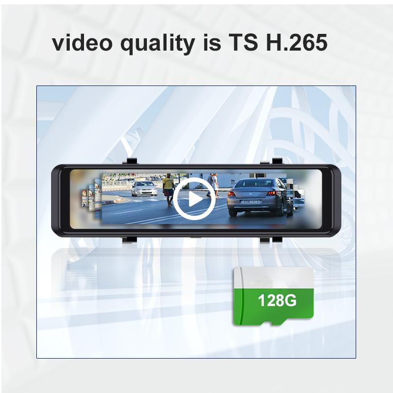 11,26 Zoll Touch 4k Auto DVR Dual Lens Dash Cam WIFI GPS BSD Spiegel Rückspiegel 1080P Kamera Video Audio Record Park Monitor