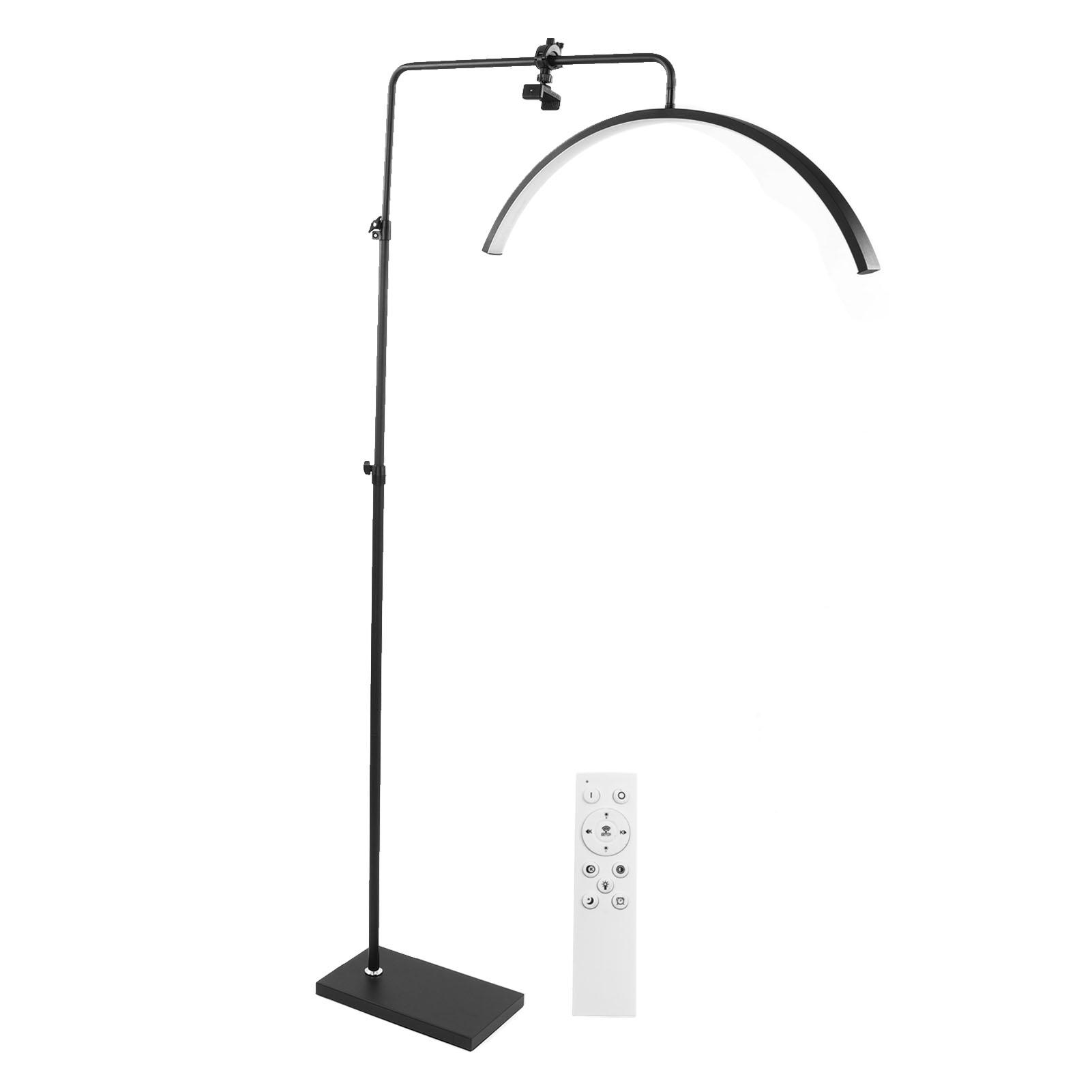 

27-дюймовый полумесяц Beauty Light 50 Вт 2700K‑5600K U-образный светодиодный напольный светильник с зажимом для телефона US Plug