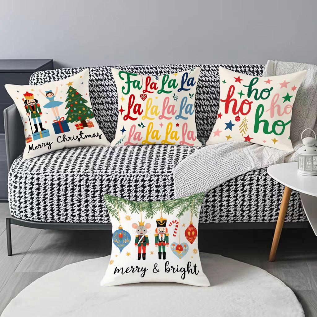 Christmas Pillow Case Cartoon Decoration Digital Printing Bedroom Living Room Sofa Atmosphere Pillow