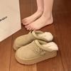 Fashion New Luxury Winter Women's Mules Slippers Plush Fashion Retro Bean Shoes Cotton Ladies Thick Sole Slippers Platform Woman Boots